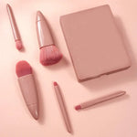 BeautyBox® - Mini espelho de maquiagem portátil + 5 Pincéis